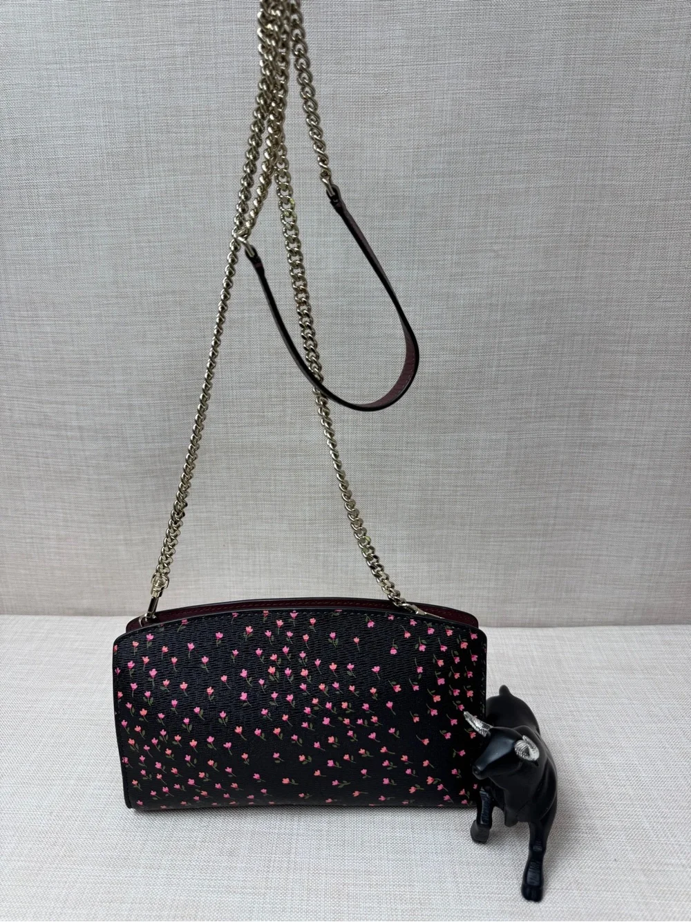 kate spade Black and White Floral Crossbody with Pink Accents